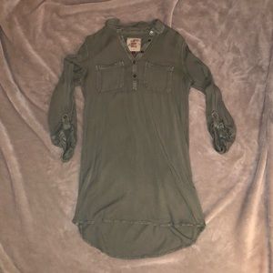 Green T-shirt dress